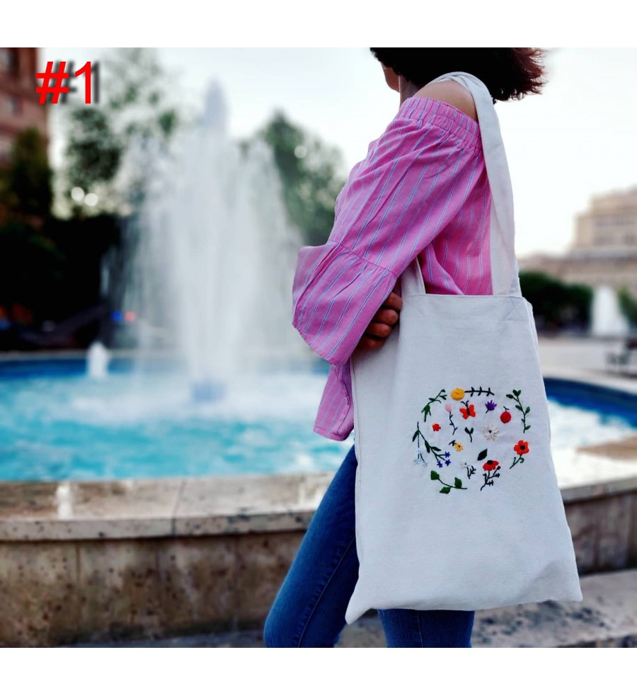 Eco bag. Embroidery patterns