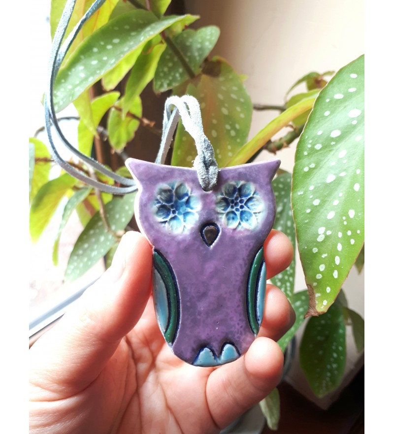 Ceramic necklace: owl
